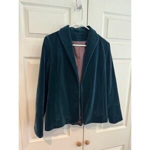 Vintage Kirkland Hall Velvet Blazer – Dark Teal – 1970s/80s Classic
